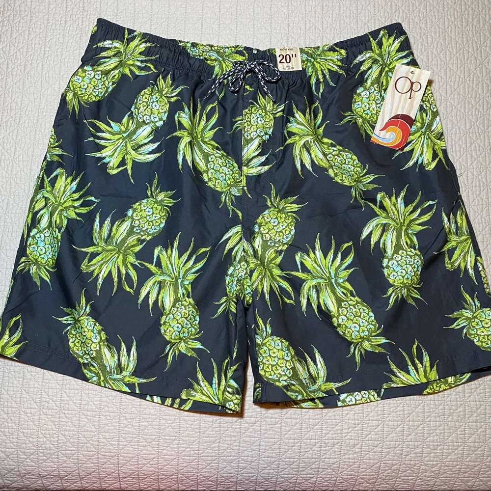 OP SwimSuit NWT Shorts Trunks Pineapple Hawaii XL